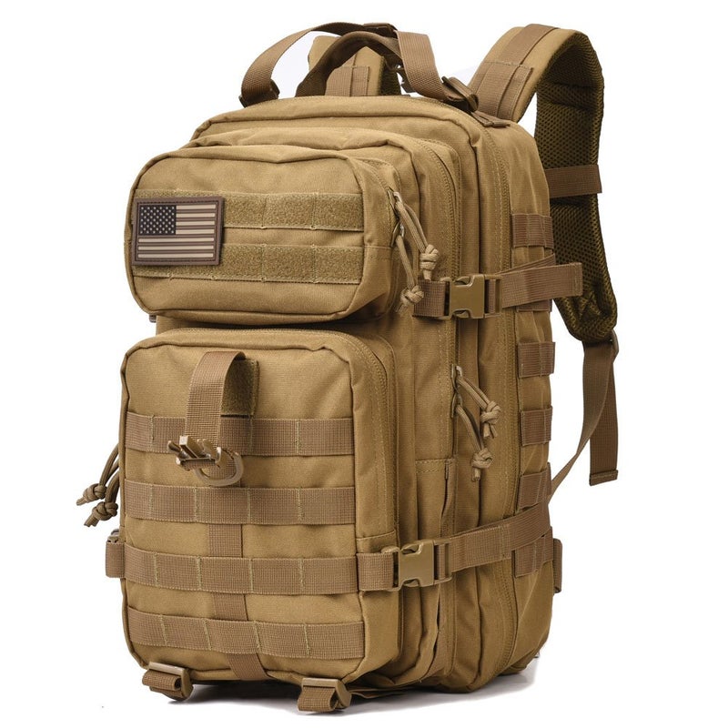 REEBOW GEAR Military Tactical Backpack 3 Day Assault Pack Army Molle Bag Backpacks Rucksack 35L Tan - Image 3